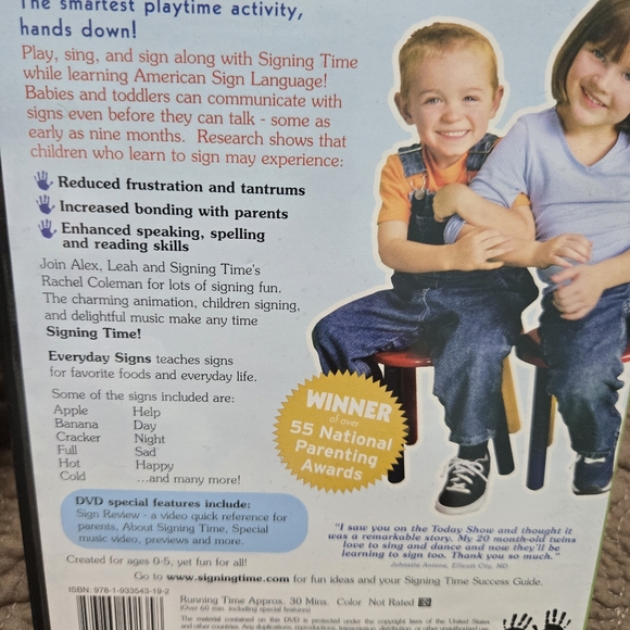 Signing Time ASL DVD 3 pack series, Volume 1 - 3 Ages 0-5 My First Signs - Picture 12 of 14